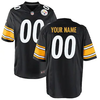 youth nike black pittsburgh steelers custom game jersey_pi1